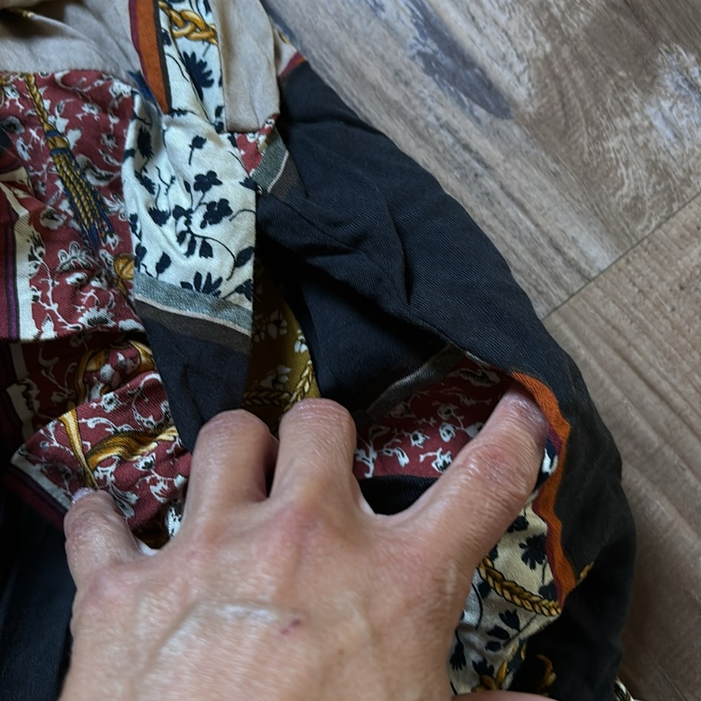 Zara Patchwork Chain Print Button Down Longsleeve… - image 6